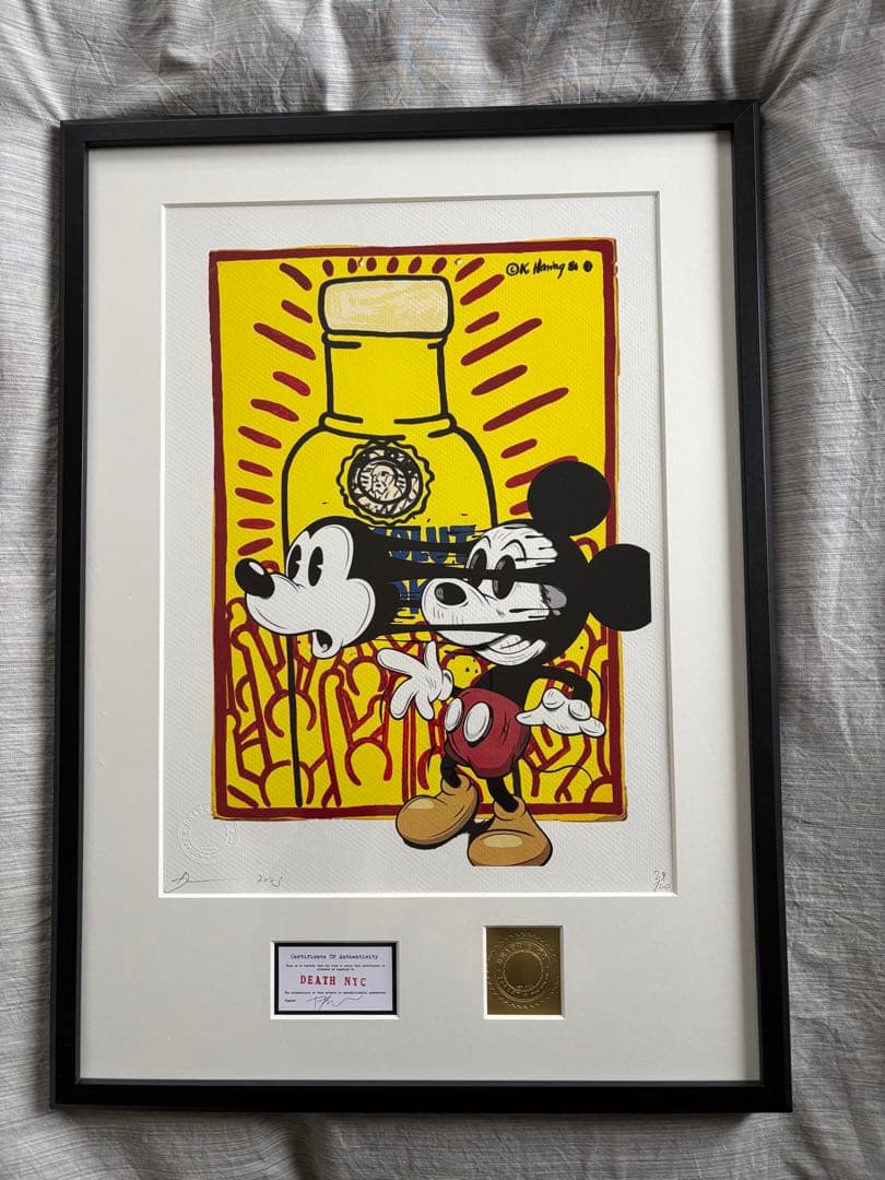 マット額装付/DEATHNYC/限定アートポスター/ミッキー/シルクスクリーン