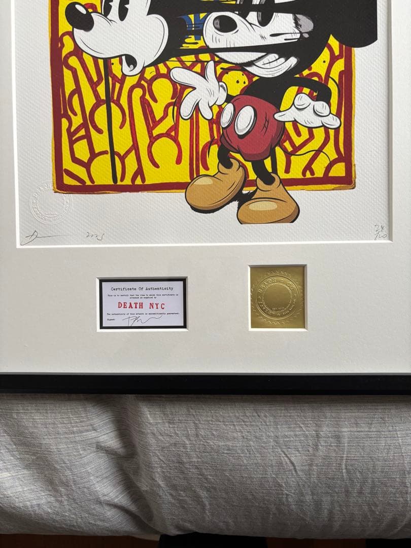 マット額装付/DEATHNYC/限定アートポスター/ミッキー/シルクスクリーン