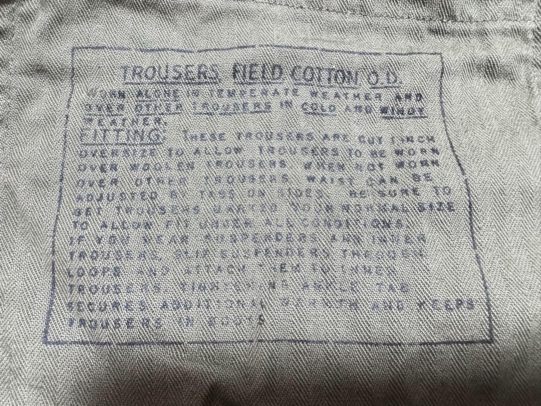 米軍 実物 M-43 フィールドパンツ コットン