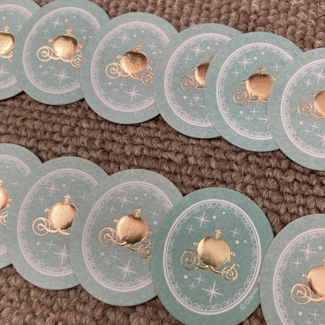 確認用♫プリンセス フレークシール 40枚 シンデレラ ゴールド ステッカー