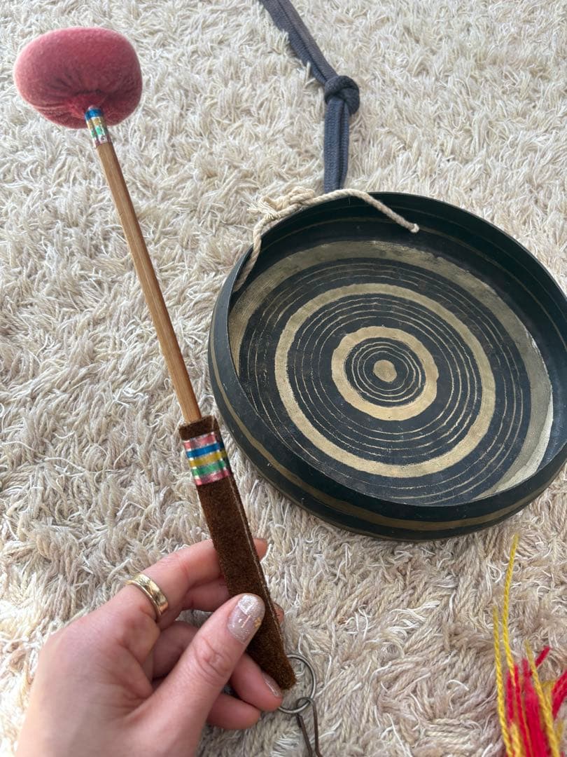 金属製打楽器　ゴング　ドラ　銅鑼　アンティーク