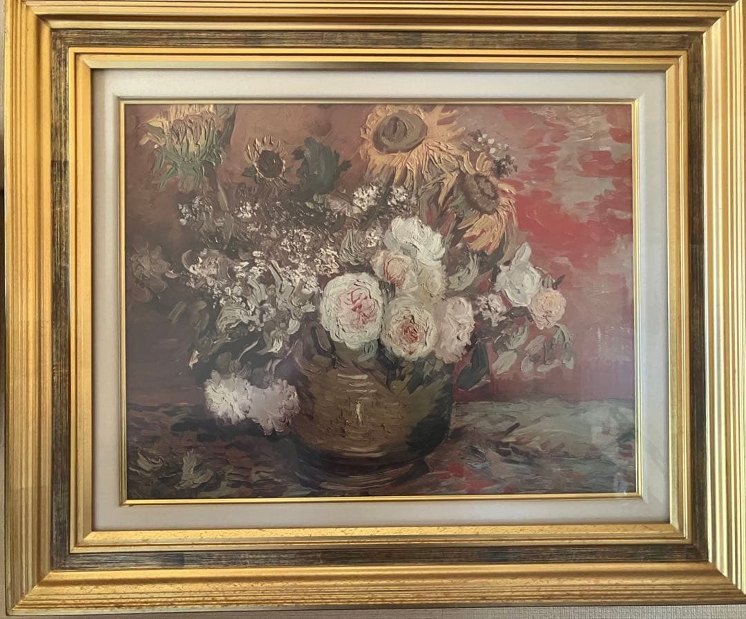 ヴィンセント・ヴァン・ゴッホ　ひまわり、バラ、その他の鉢に咲く花