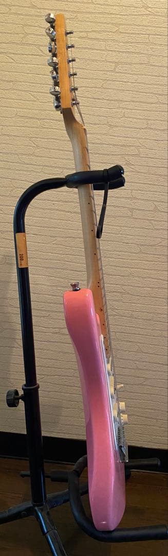 ミニエレキギターストラトキャスターピンクキッズ女子トラベルギタープレイテック廃番