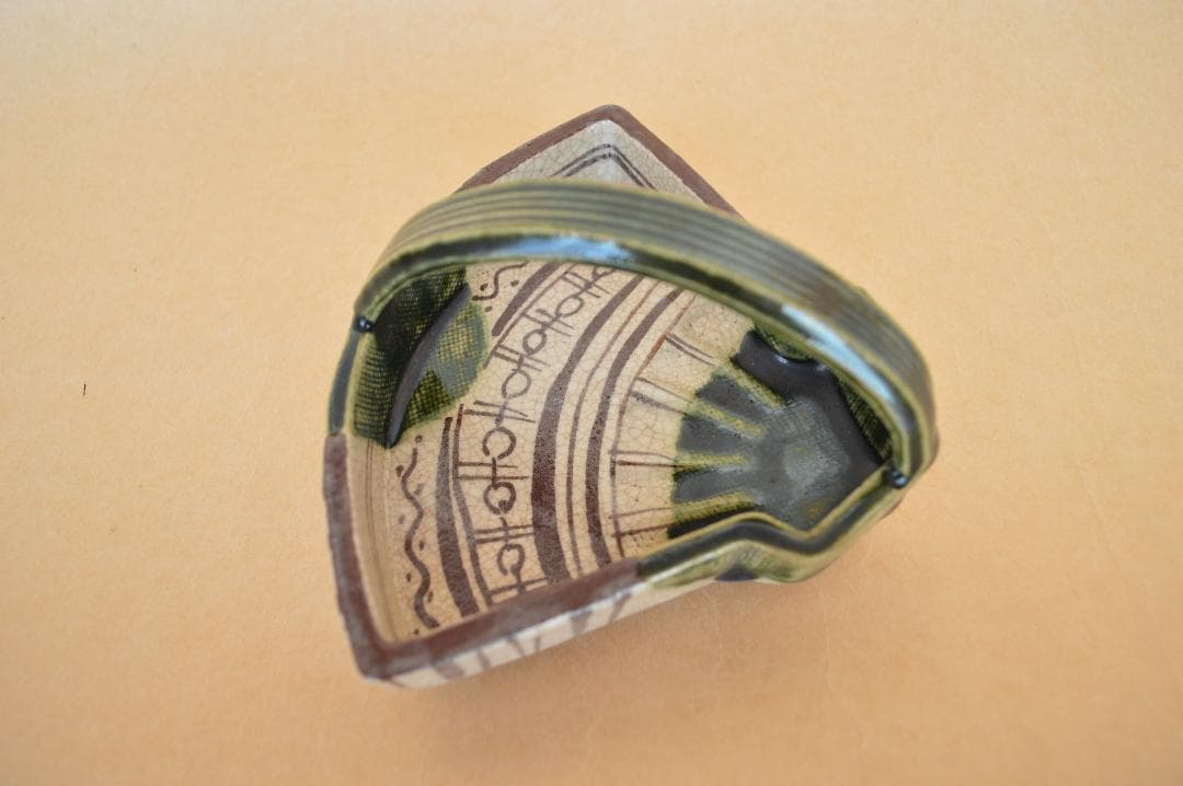 北大路魯山人 織部手付扇面向付 魯山人 魯卿 ロ散人 魯山人写