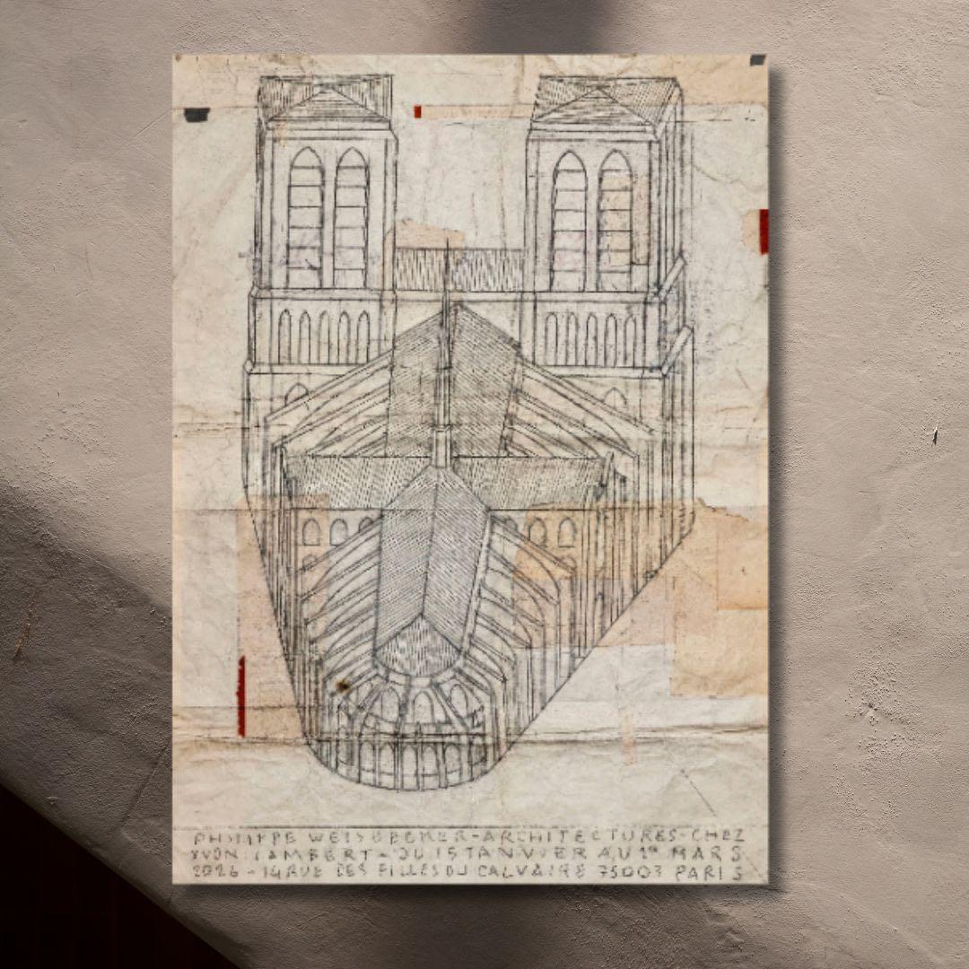 国内未入荷 Philippe Weisbecker ノートルダム大聖堂 ポスター