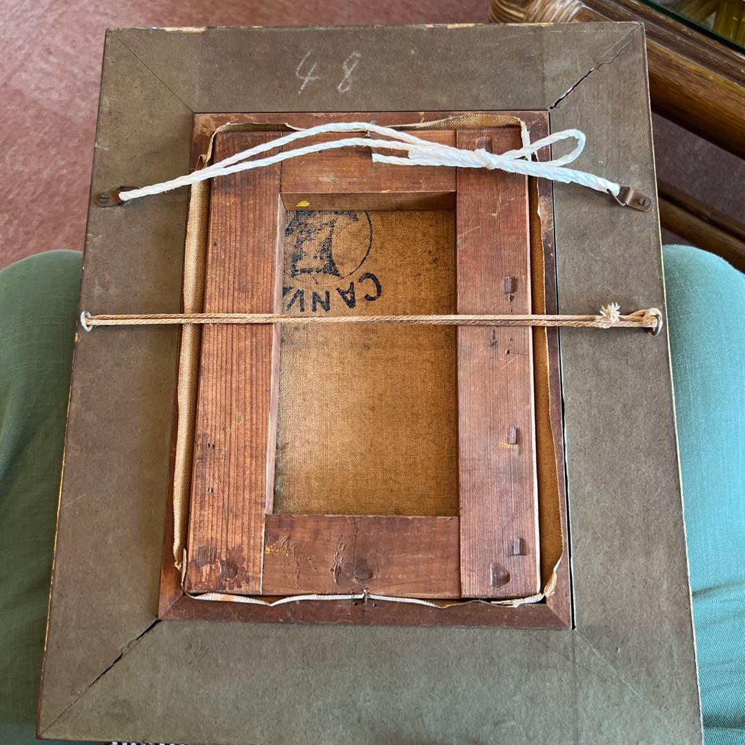 神戸文子　油彩画 ゴールドフレーム 約A4サイズ