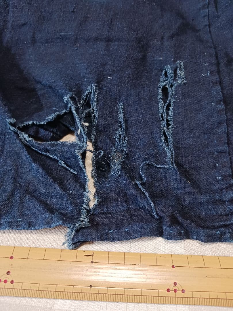 古布　風呂敷　綿　濃紺　藍染　筒描き　大判　約183x180cm　一枚