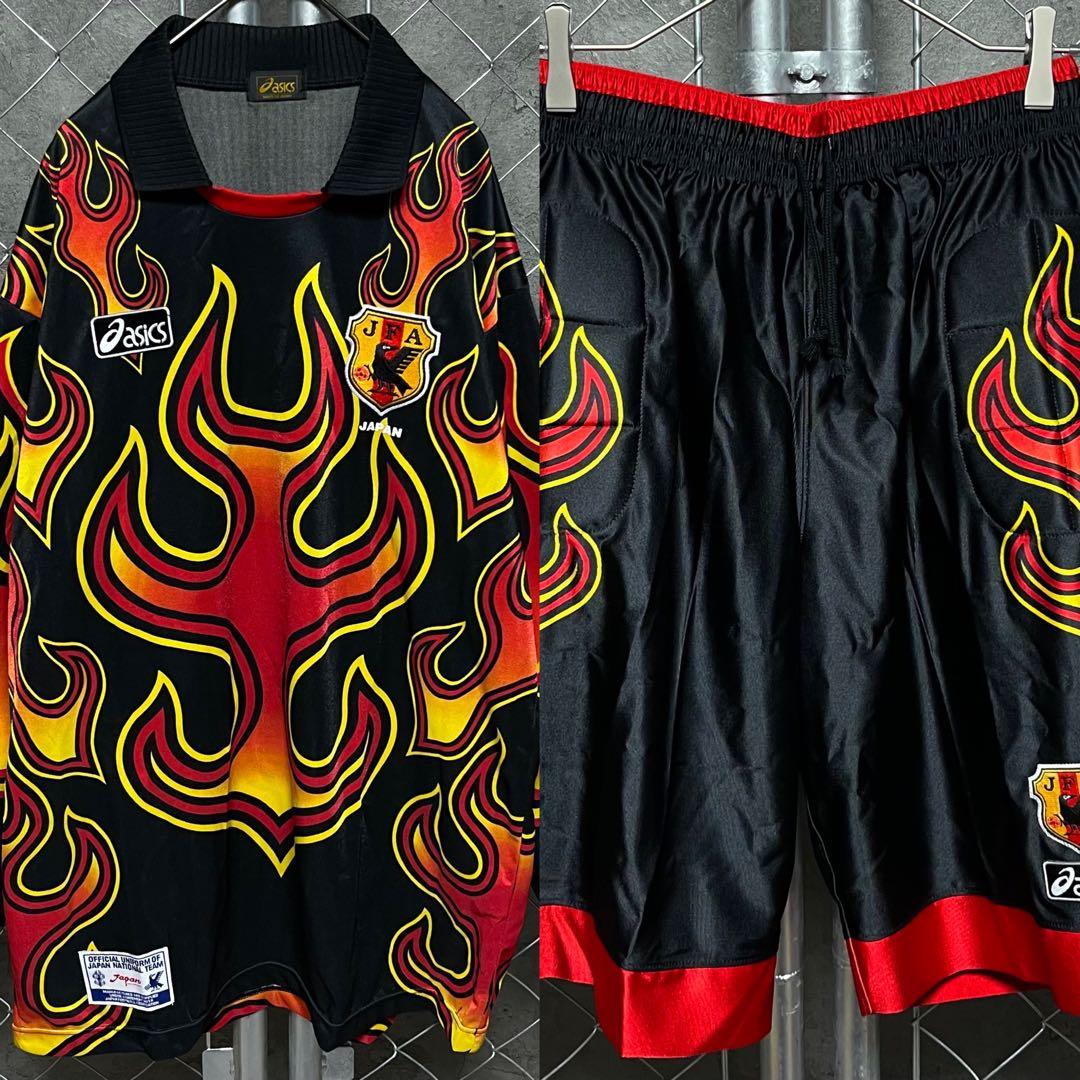 アシックス　日本代表　1998 炎柄　ゴールキーパーユニフォーム　XOサイズ