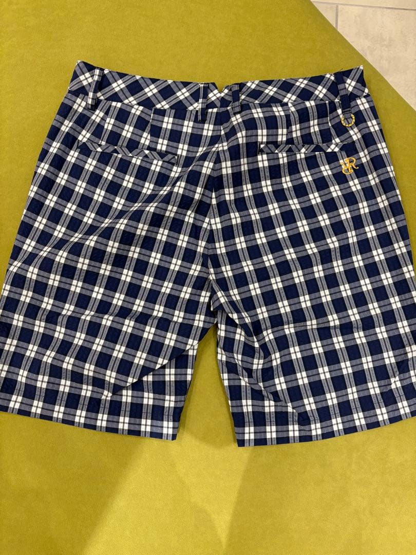Resurrection ネイビー/ホワイトチェック ハーフパンツ
