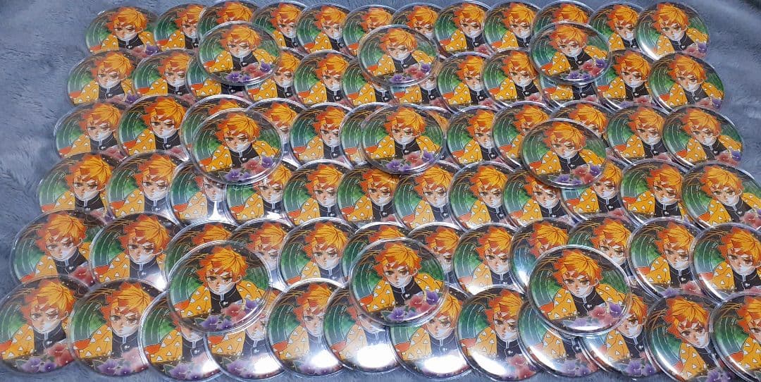 我妻善逸 原作画缶バッジ 80個