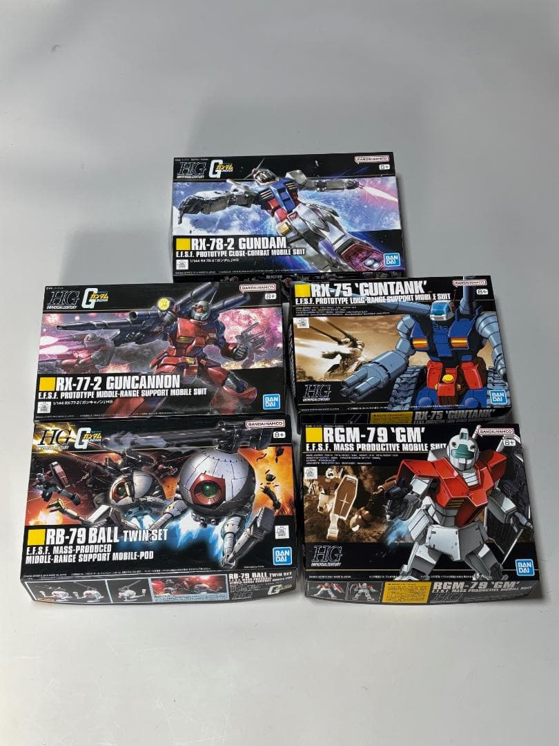 【宇宙世紀連邦軍セット】HG ガンダム ガンタンク ガンキャノン ボール ジム