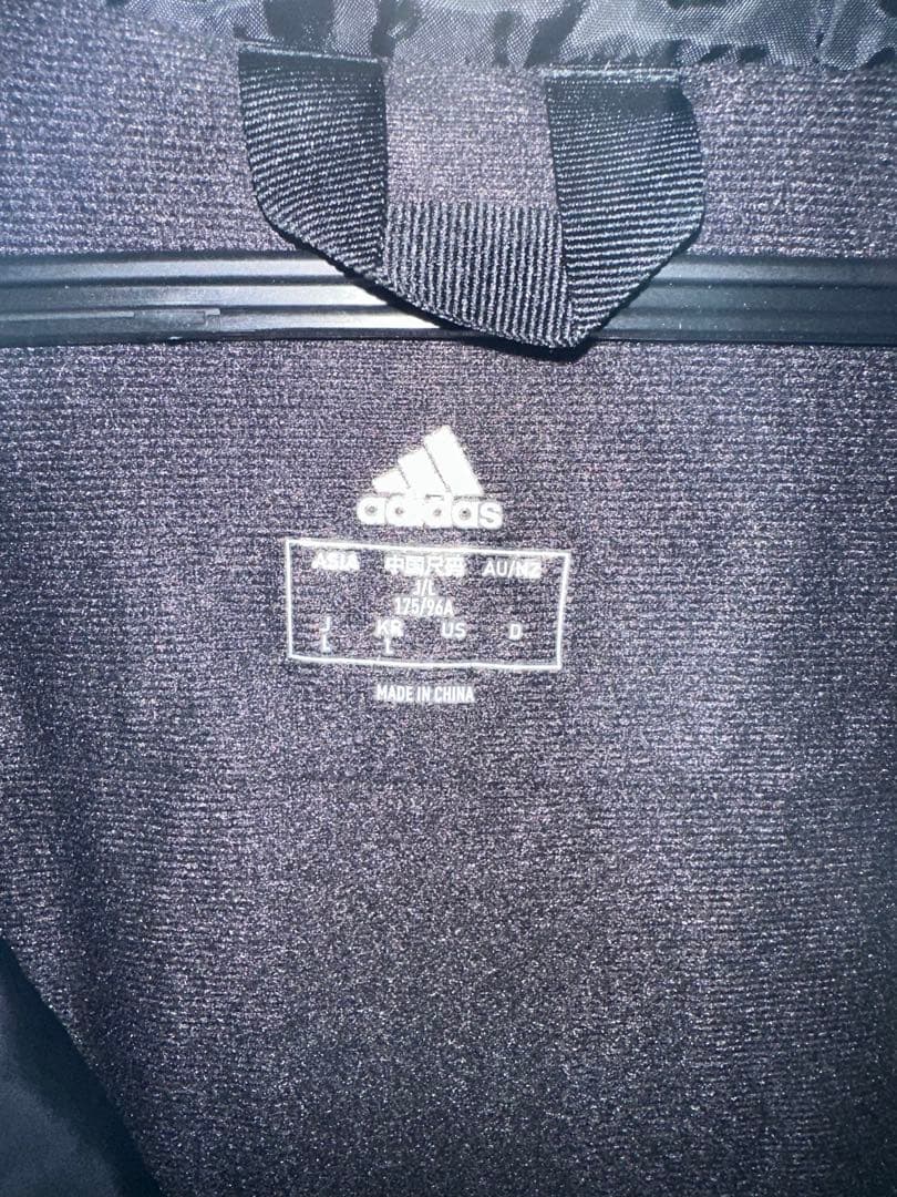 【美品】adidas フード付きロングコート 黒