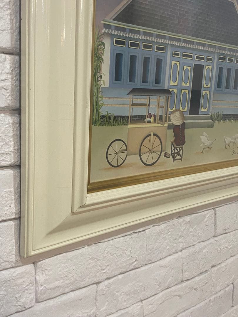 ⭐️全国送料無料】油絵　キャンディー売り6号　絵画　アンティーク　輸入品　フランス