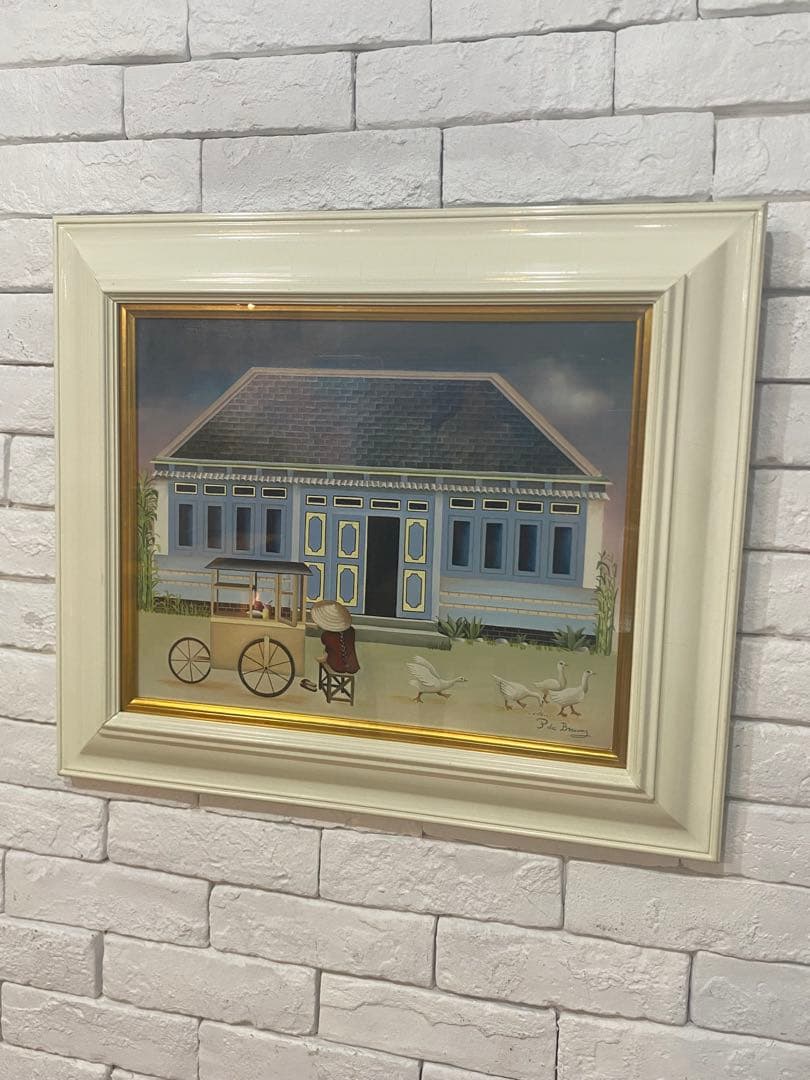 ⭐️全国送料無料】油絵　キャンディー売り6号　絵画　アンティーク　輸入品　フランス