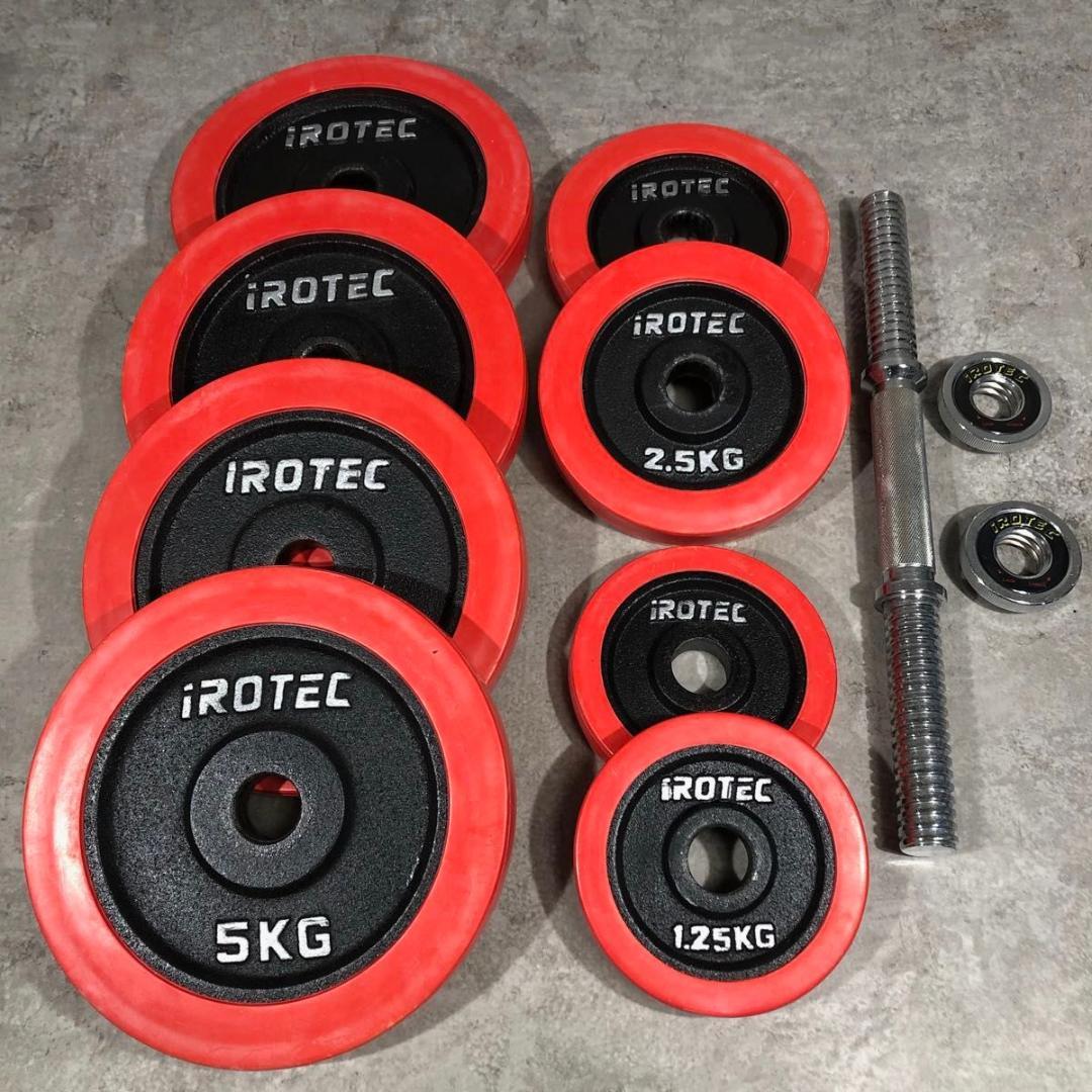 人気 IROTEC アイロテック ダンベル 片側 30kg ラバー ② 筋トレ