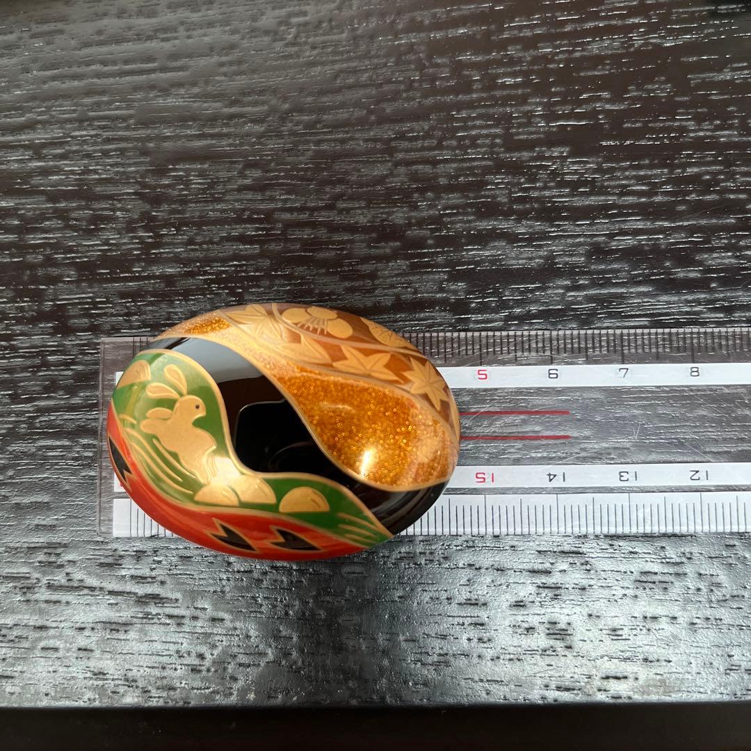 輪島塗　櫛と帯留のセット 木箱入り