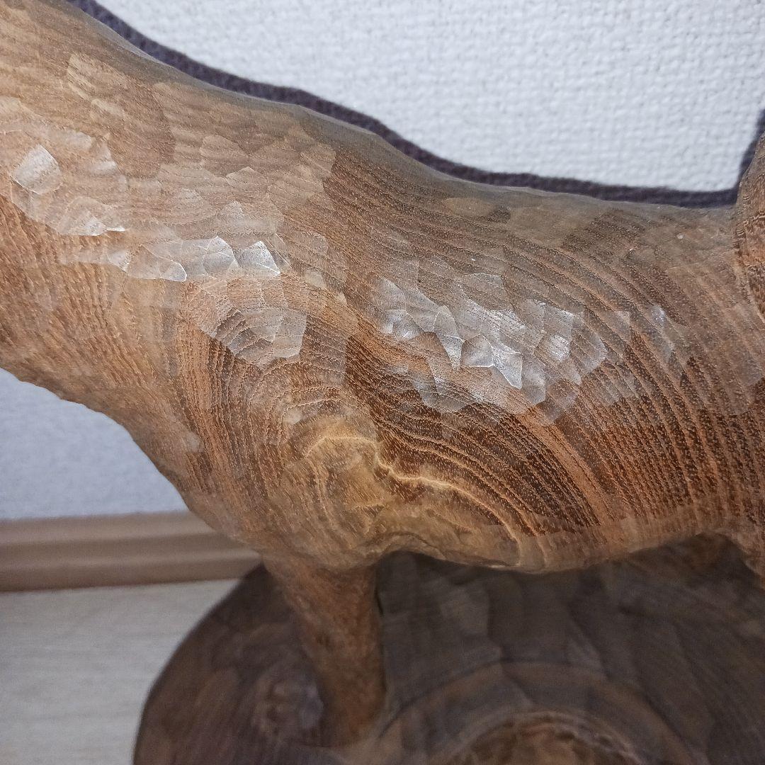 アイヌ犬　木彫　中川貞司　作