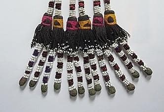 ★X1704★アンティーク　髪飾　ガラスビーズタッセル　アフガン遊牧民族