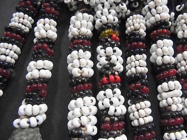 ★X1704★アンティーク　髪飾　ガラスビーズタッセル　アフガン遊牧民族