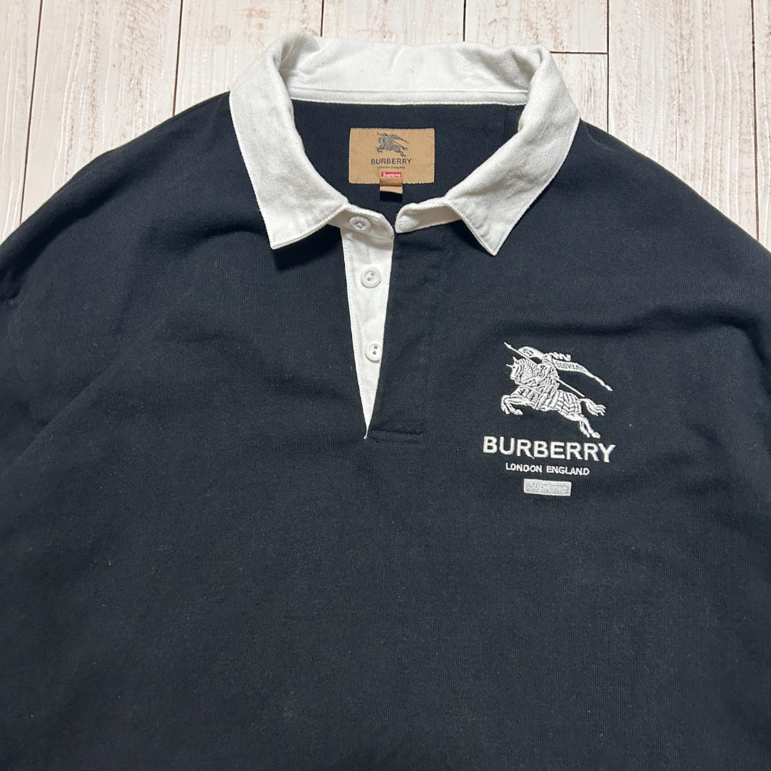 希少 XL Supreme×Burberry Rugby ラグビー ラガーシャツ