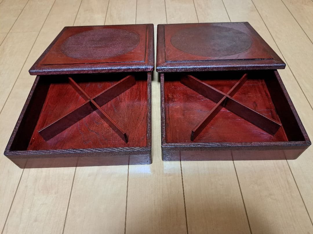 鈴木誠一郎　会津塗り布着せ松花堂　2個セット