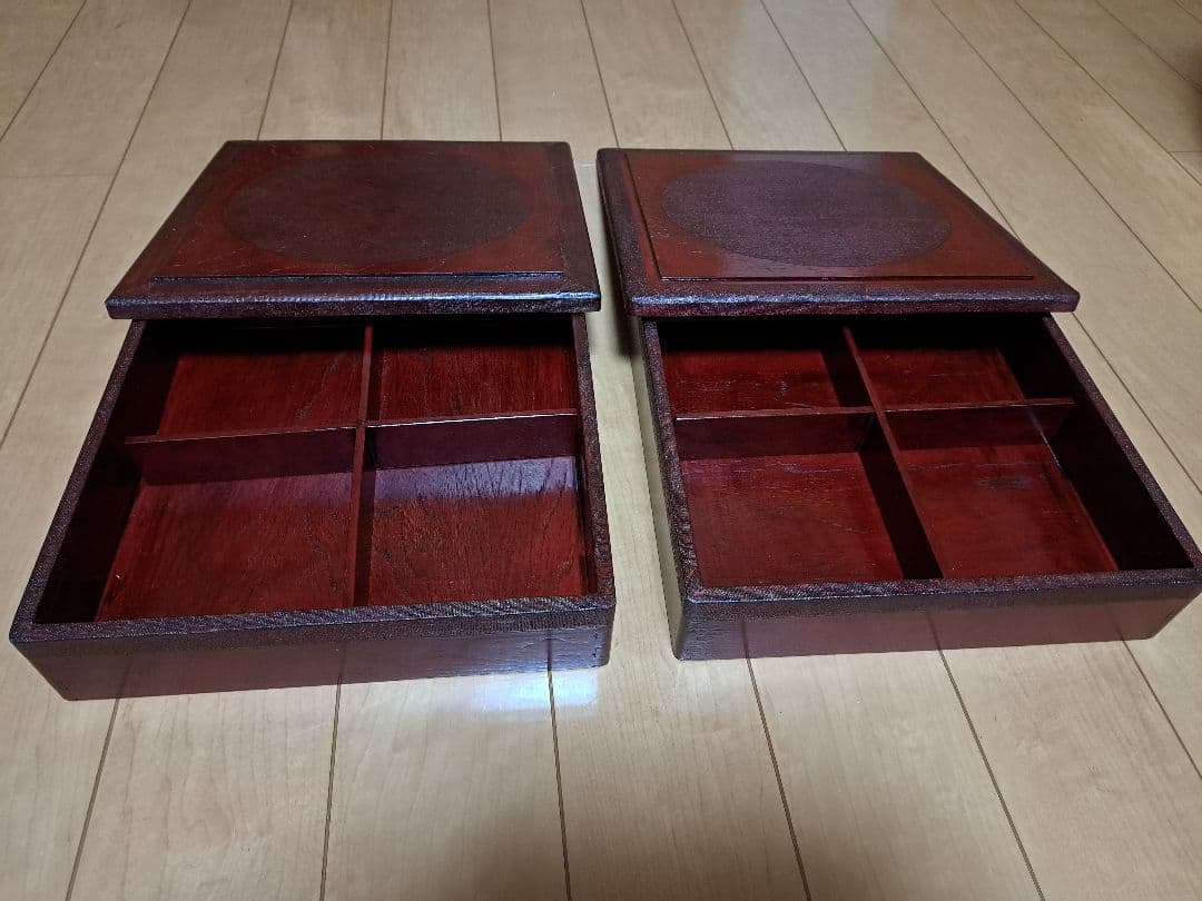 鈴木誠一郎　会津塗り布着せ松花堂　2個セット