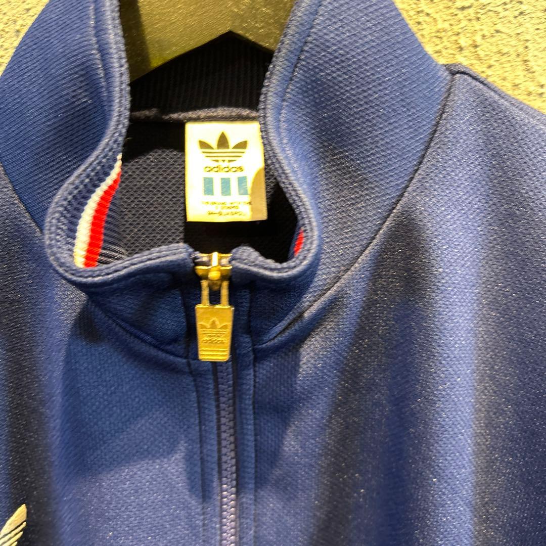 #247 80s adidas デサント　トラックジャケット　Lネイビー