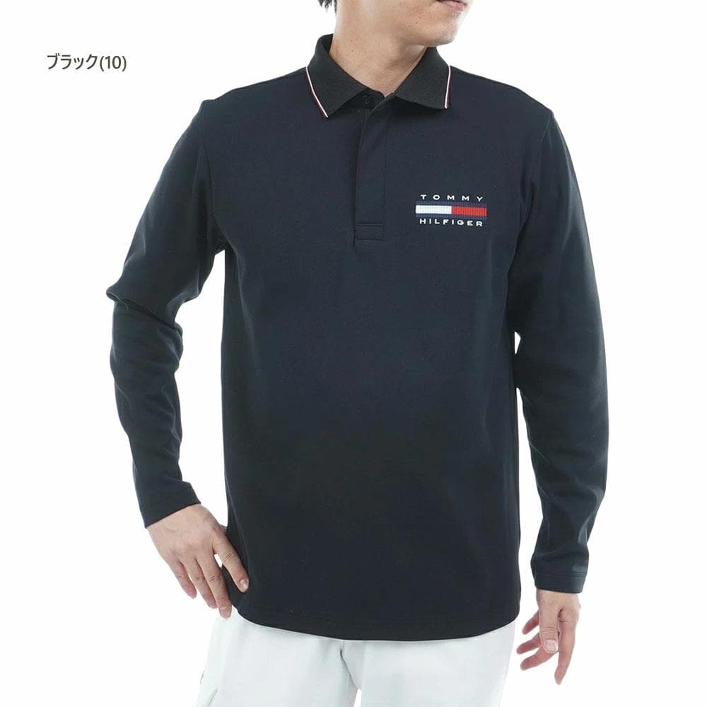 トミーヒルフィガー 長袖ジップアップポロシャツ【L寸】ブラック thma580