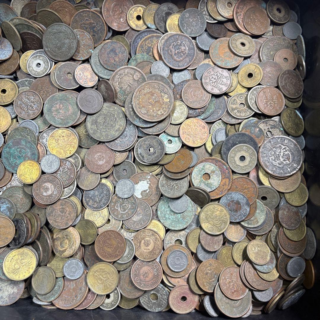 ②ジャンク古銭(アルミ無し)まとめ売り 約5kg 在庫処分品