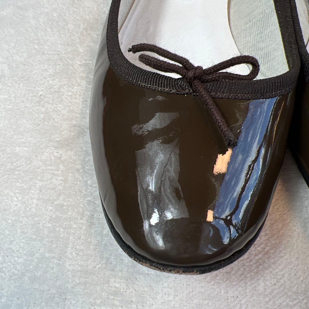 Repetto レペット バレエシューズ エナメル 茶 39