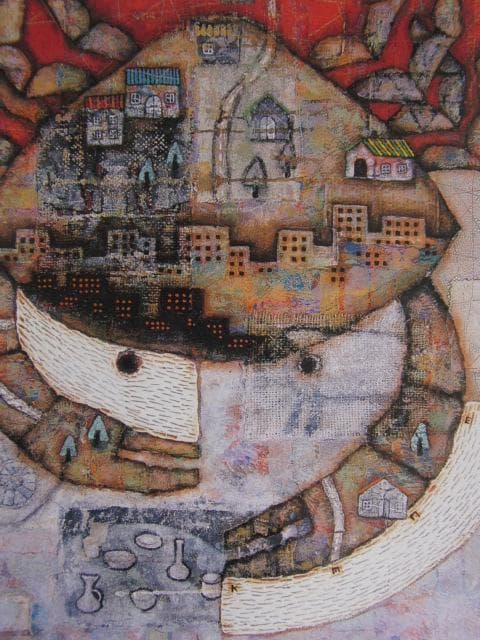 金丸悠児、移動する島-カニ-、希少な画集より、新品高級額・額装付