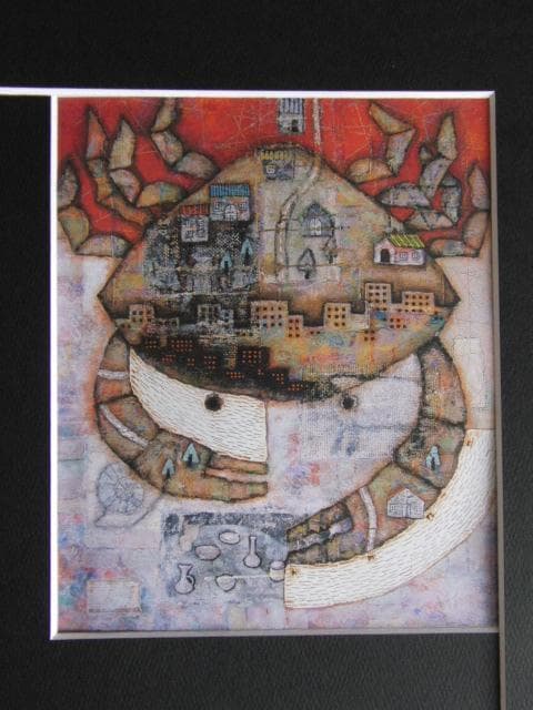 金丸悠児、移動する島-カニ-、希少な画集より、新品高級額・額装付