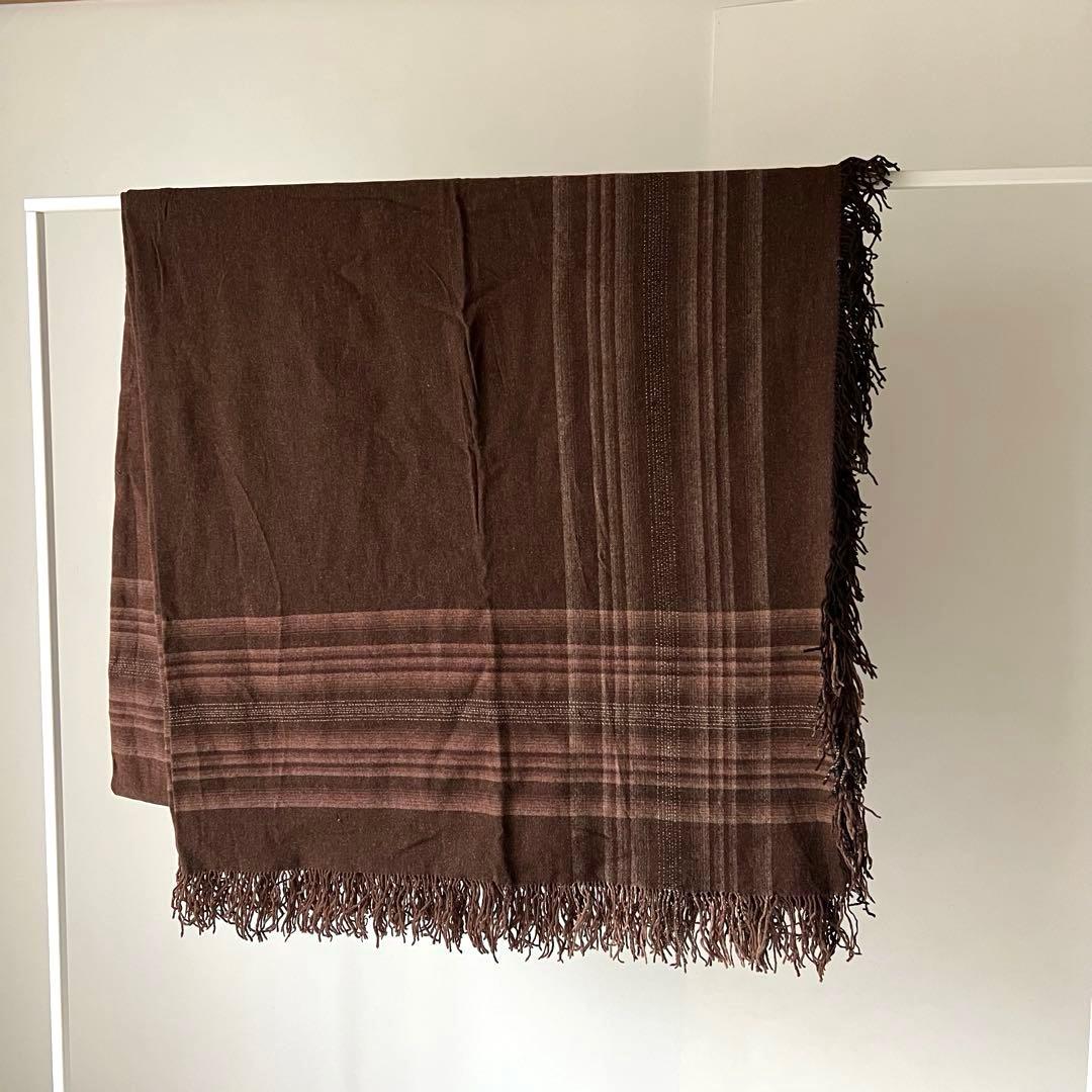 【アンティーク】Amish大判 ブランケット アーミッシュ オンブレチェック