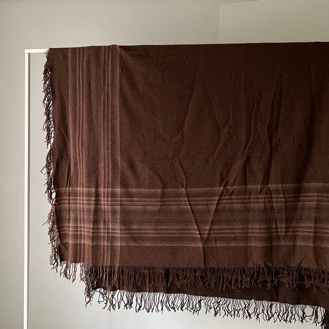 【アンティーク】Amish大判 ブランケット アーミッシュ オンブレチェック