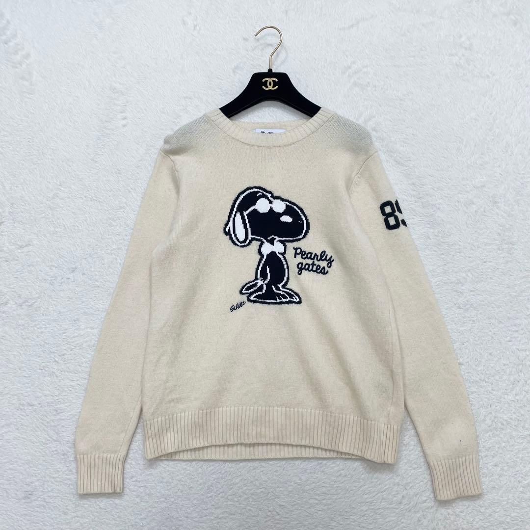 パーリーゲイツ　スヌーピー　ニット　ゴルフウェア　ウール100%　ロゴ（185）
