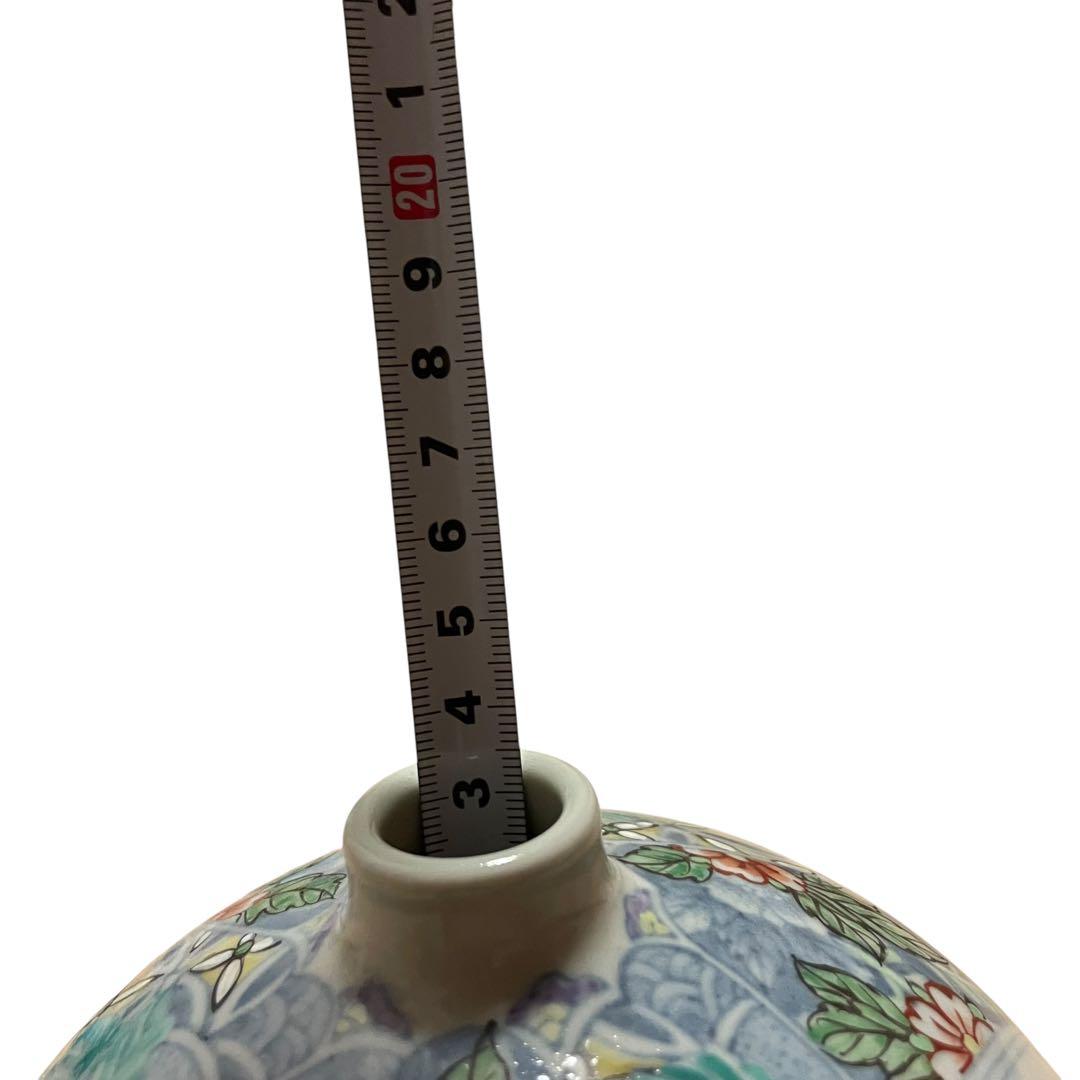 【激レア】六代走波作　染錦椿草花あやめぶどう文　つぼ　壺