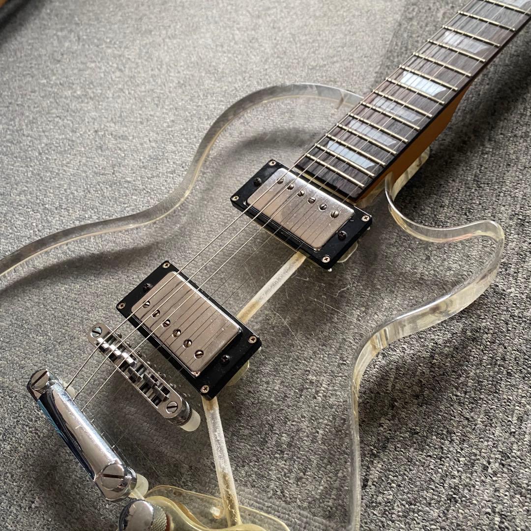 特価ーJUNO アクリルレスポール 透明 エレキギター アクリルギター！レア！