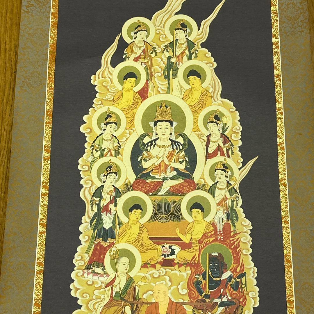 掛軸 十三仏様 木箱付き 仏画 弘法大師 真言十三佛 平成7年11月 仏像掛軸