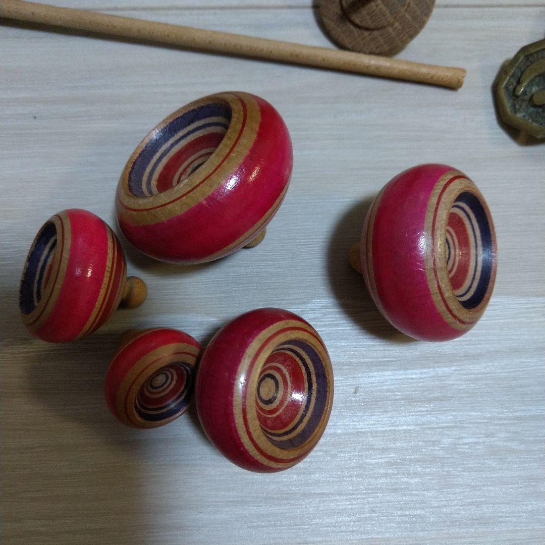 木製コマセット　福島保　ベーゴマ