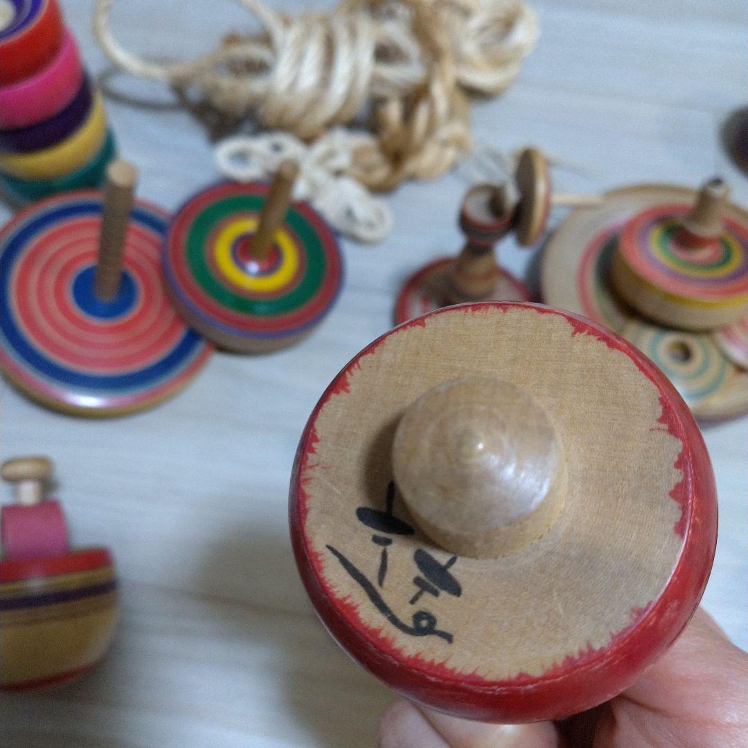 木製コマセット　福島保　ベーゴマ