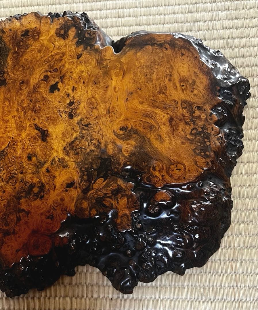 時代古木 花梨 玉杢 瘤 花台 香台 盆栽台 平台 約50㎝