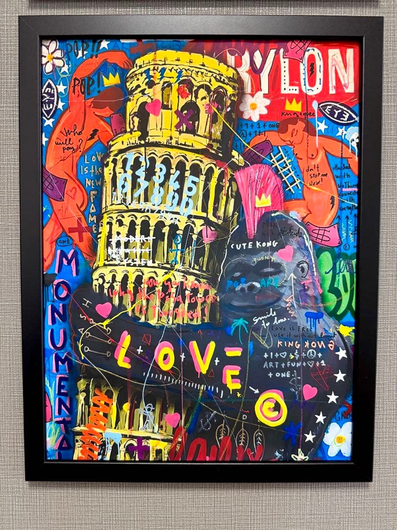 No.299フレーム付きキャンバスアート　オマージュアート　ストリートアート