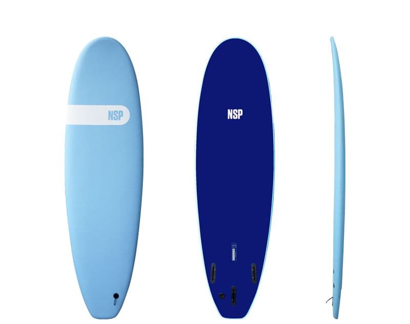 NSP サーフボード 7'0\" ソフト 7ft フィン＆リーシュ＆ワックス付き