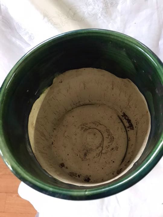 火鉢　在銘織部菊抜き火鉢時代アンティーク大正昭和レトロ古民具鉢カバー茶道具