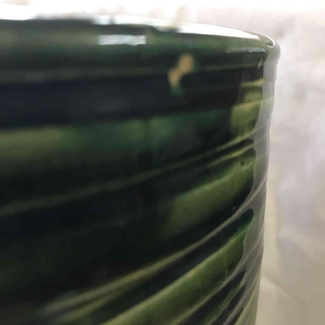 火鉢　在銘織部菊抜き火鉢時代アンティーク大正昭和レトロ古民具鉢カバー茶道具