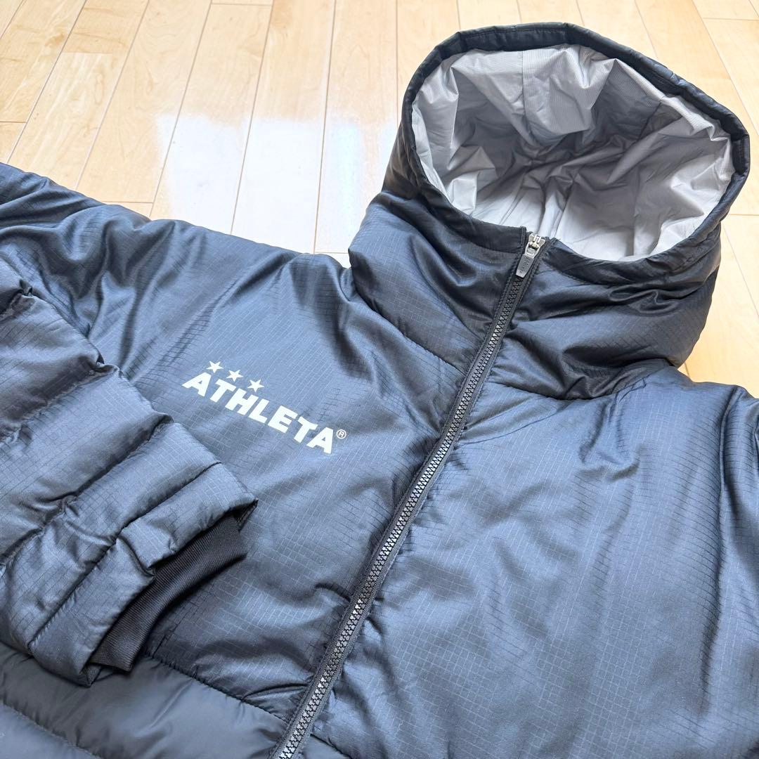 ATHLETA アスレタ ベンチコート 中綿 ジャケット ロングコート 黒 L