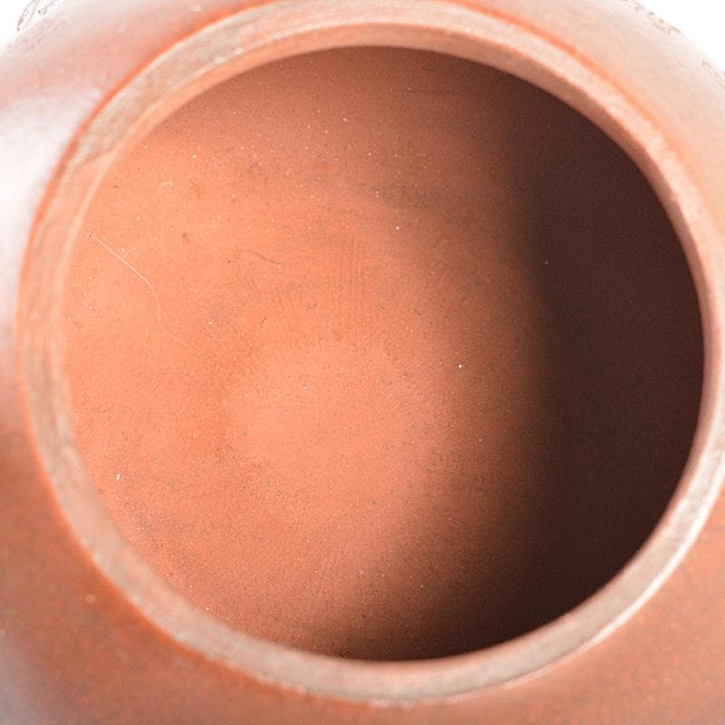 中国　紫砂　朱泥　漢詩布袋像文　急須　茶壷　在銘　N　6667