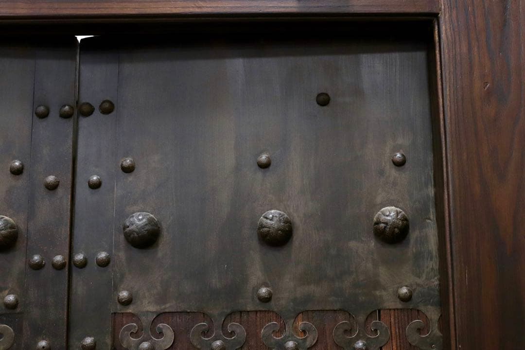 GMGH477○年代物 蔵扉 両開き 時代扉 建具 オブジェ 稀少 アン