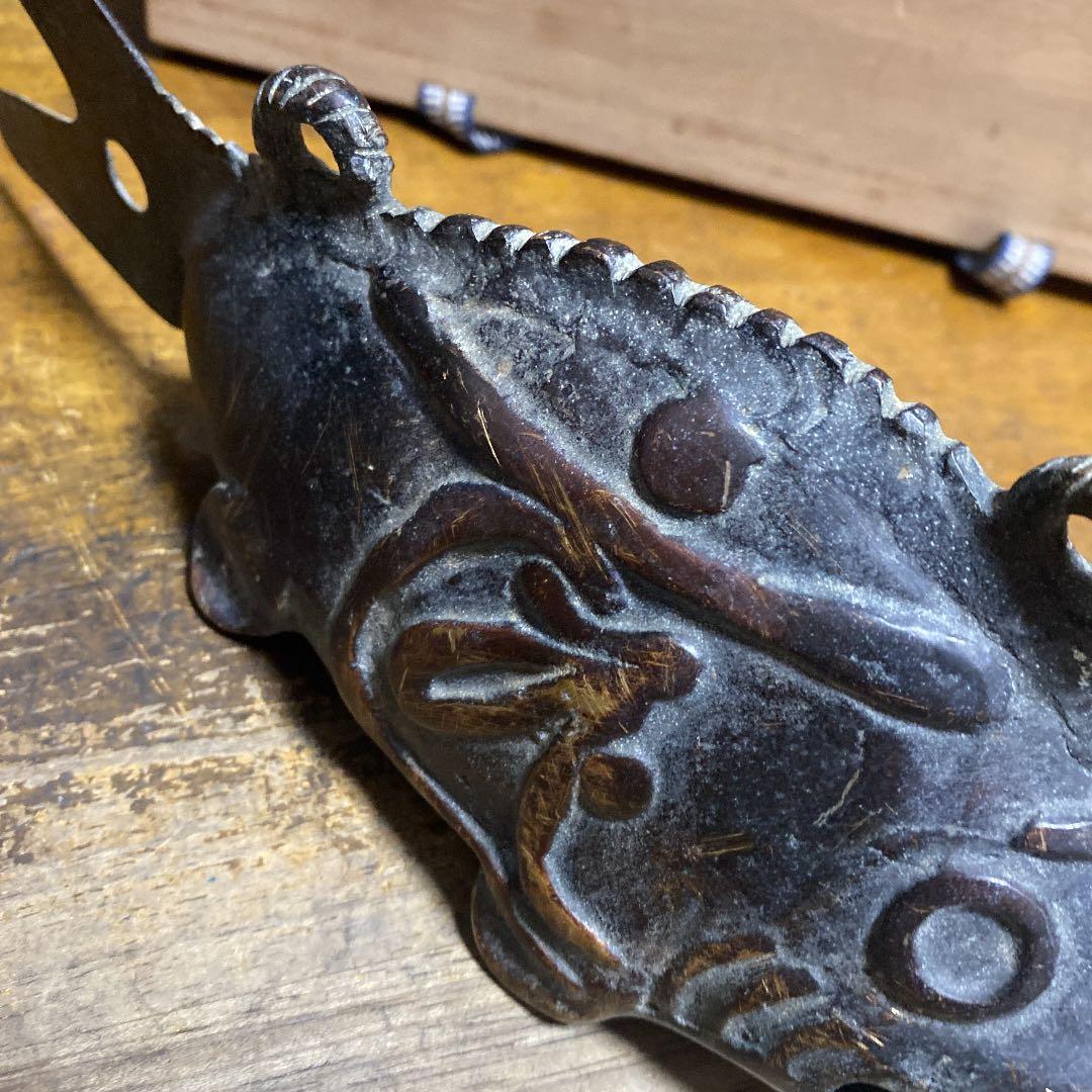 銅器梵字入り魚図鈴