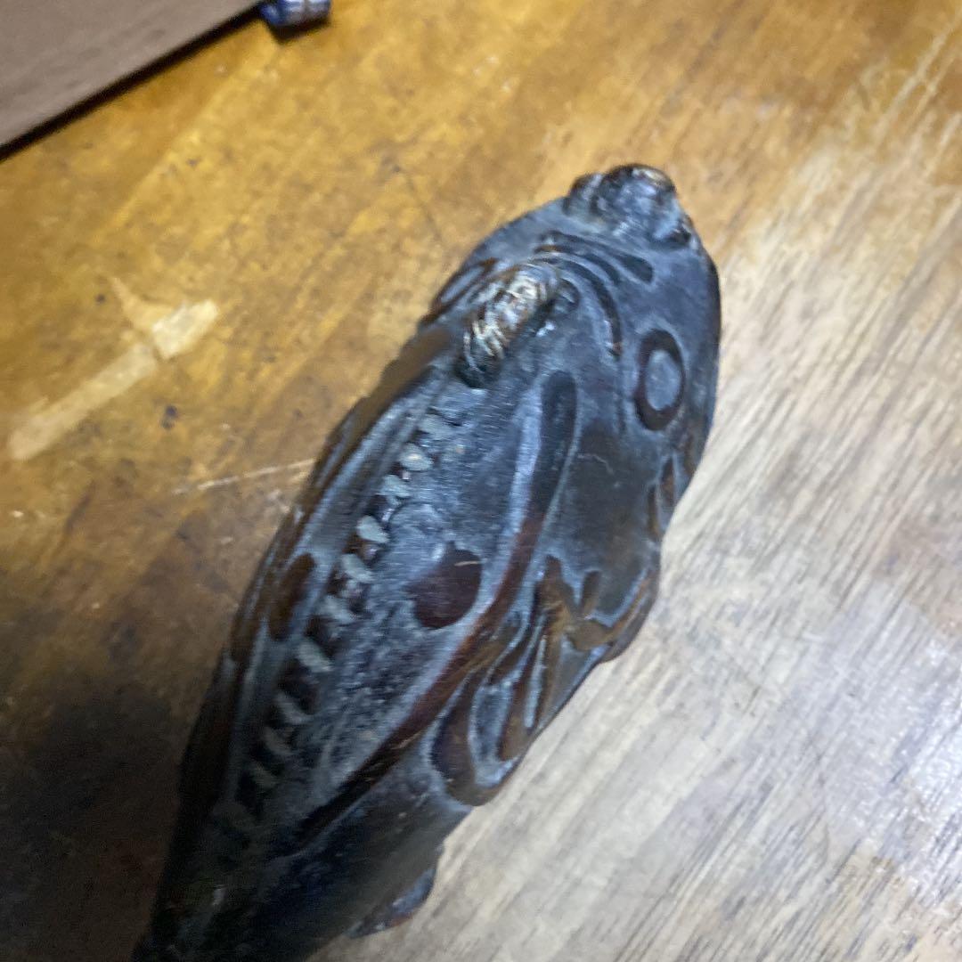 銅器梵字入り魚図鈴